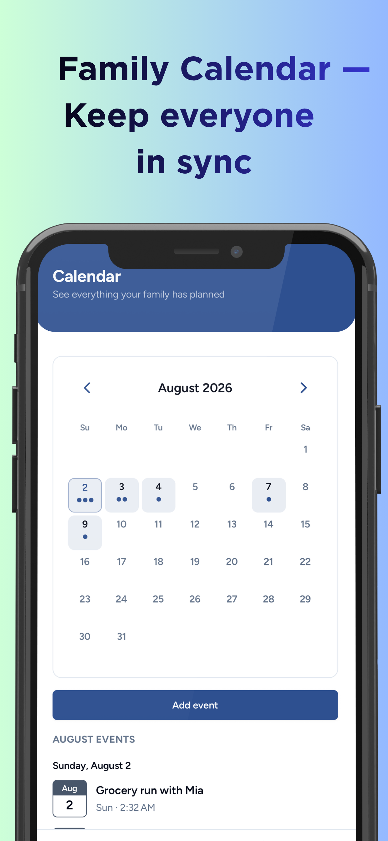Family Calendar — Keep everyone in sync