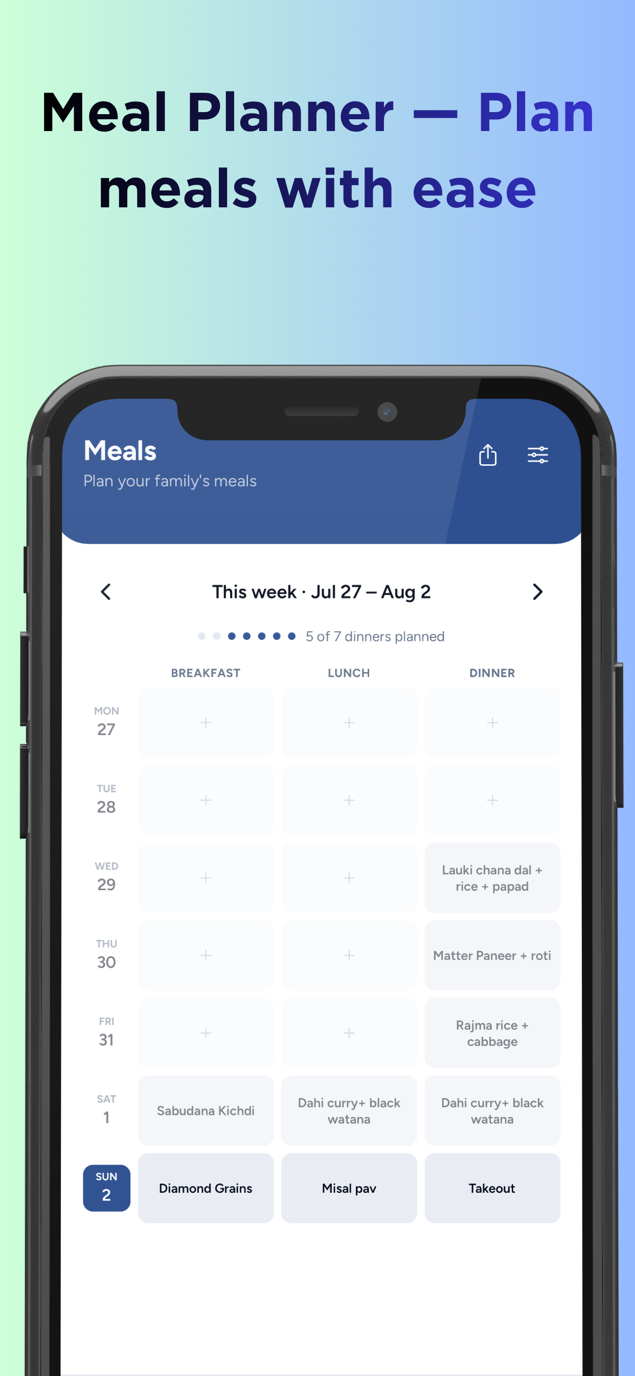Meal Planner — Plan meals with ease